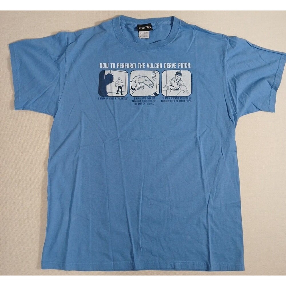 Star Trek Original Vulcan Nerve Pinch TV Show T-Shirt Sizes L NEW